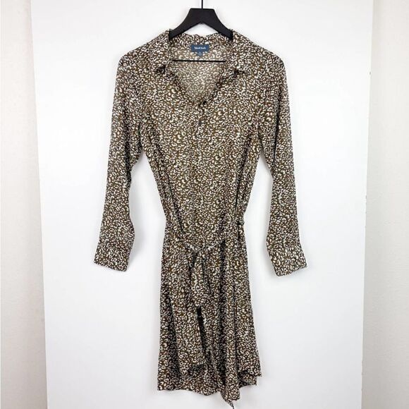 ModCloth Brown Leopard Print "A Fine Design" Shirt Dress - Picture 8 of 13